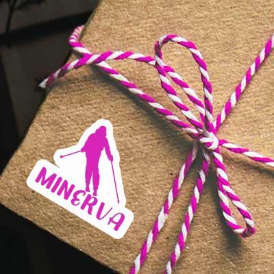 Skier Sticker Minerva Laptop Image