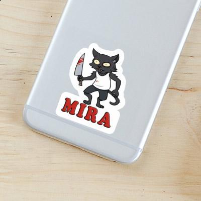 Sticker Psycho Cat Mira Laptop Image