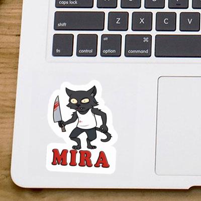 Sticker Psycho Cat Mira Laptop Image