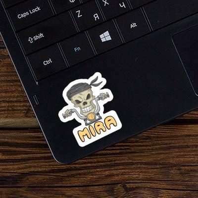 Motorbike Rider Sticker Mira Laptop Image