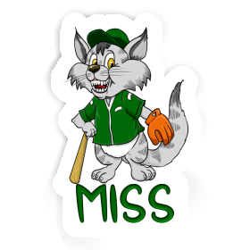 Sticker Baseball Cat Miss Image