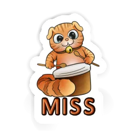 Sticker Miss Drummer Cat Image