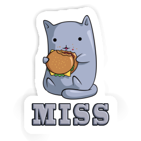 Miss Sticker Hamburger Cat Image