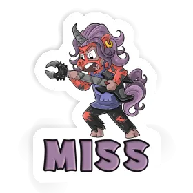 Sticker Rockendes Einhorn Miss Image