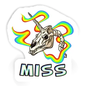 Einhorn-Totenkopf Sticker Miss Image