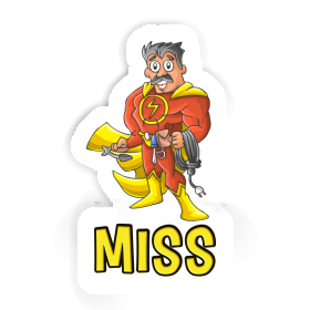 Electrician Sticker Miss Image