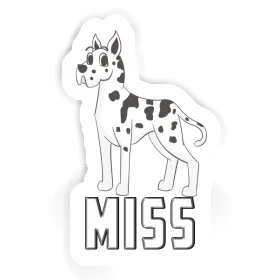 Great Dane Dog Sticker Miss Image