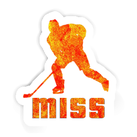 Hockey Player Sticker Miss Image