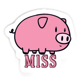 Autocollant Cochon Miss Image