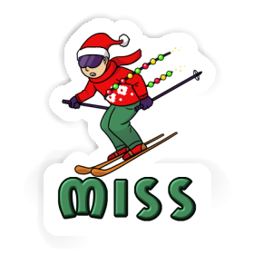 Weihnachtsskifahrer Sticker Miss Image