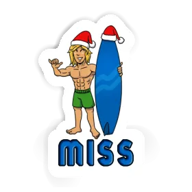 Weihnachtssurfer Aufkleber Miss Image