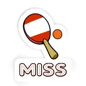 Sticker Miss Table Tennis Paddle Image