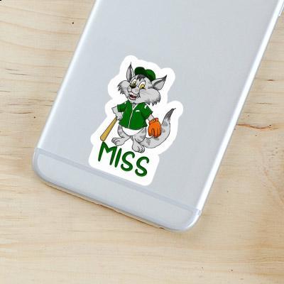 Sticker Baseball Cat Miss Image