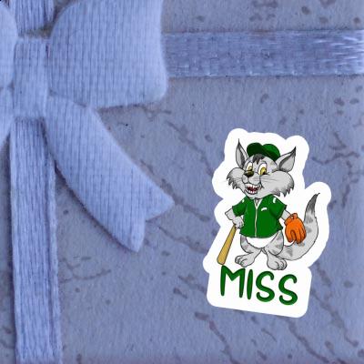 Sticker Baseball Cat Miss Notebook Image