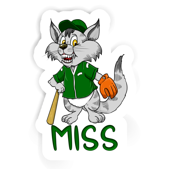 Miss Sticker Baseball Cat Laptop Image