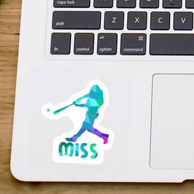 Aufkleber Baseballspieler Miss Laptop Image