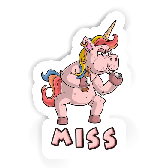 Smoking Unicorn Sticker Miss Laptop Image