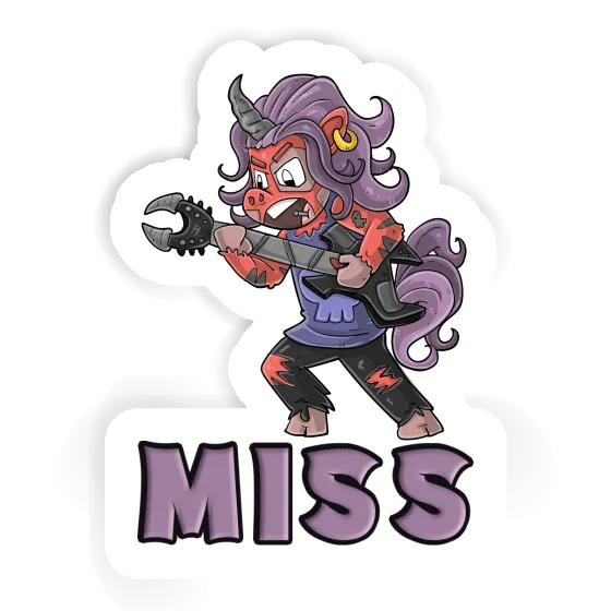 Sticker Rocking Unicorn Miss Notebook Image