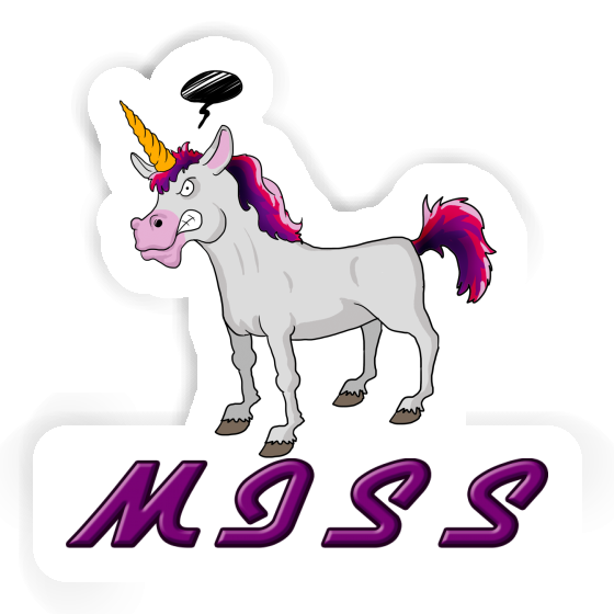 Aufkleber Einhorn Miss Notebook Image