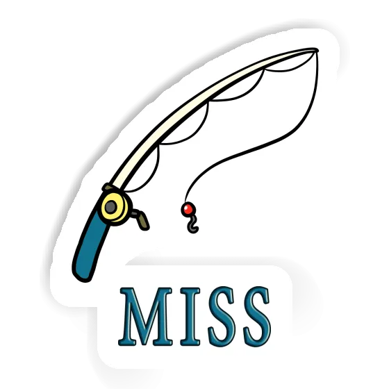 Fishing Rod Sticker Miss Image