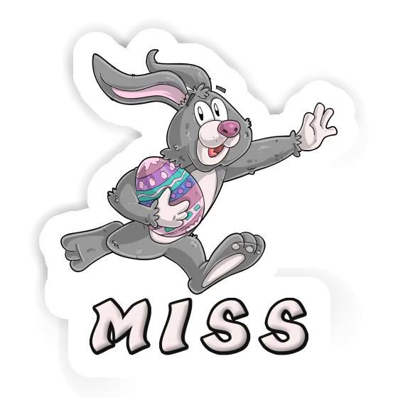 Rugby rabbit Sticker Miss Laptop Image