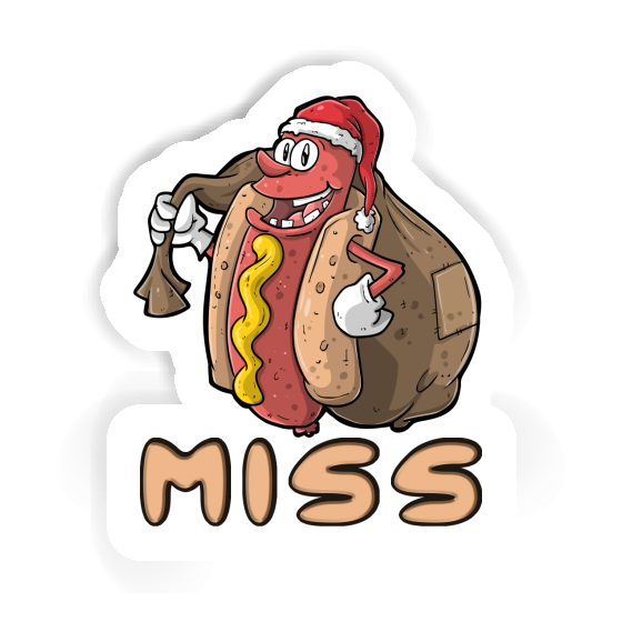 Autocollant Miss Hot-dog de Noël Notebook Image