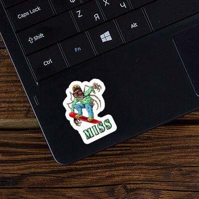 Miss Sticker Snowboarder Notebook Image