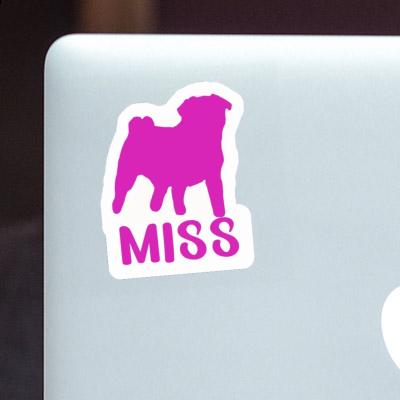 Pug Sticker Miss Laptop Image