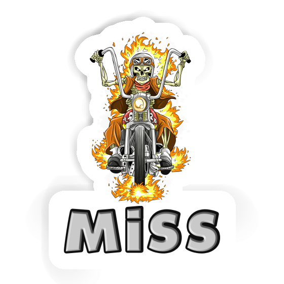 Sticker Motorcycle Rider Miss Notebook Image