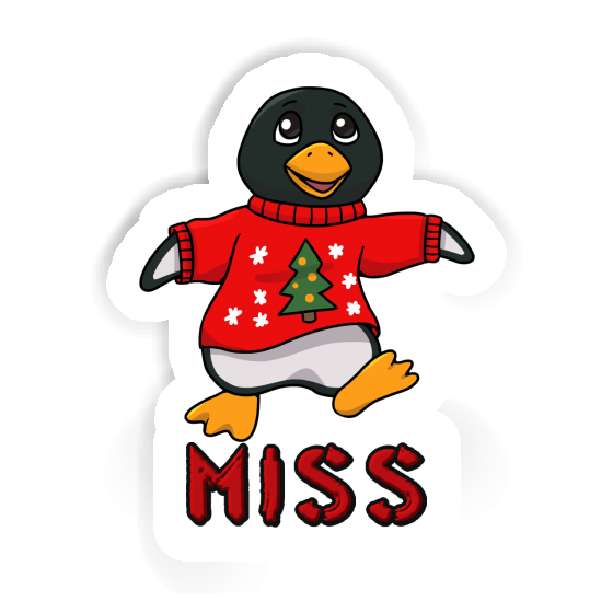 Sticker Christmas Penguin Miss Gift package Image