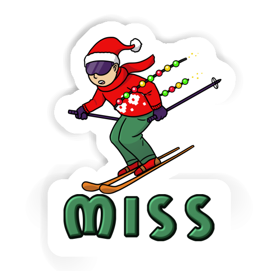 Sticker Christmas Skier Miss Notebook Image