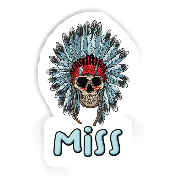 Sticker Miss Indianer Totenkopf Image