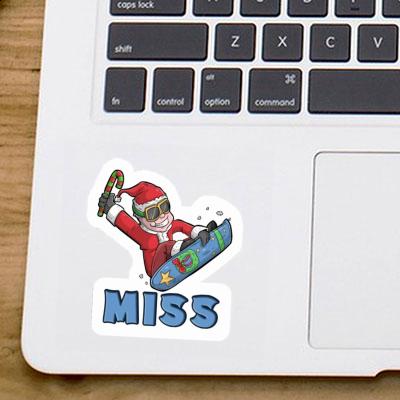 Miss Sticker Christmas Snowboarder Laptop Image