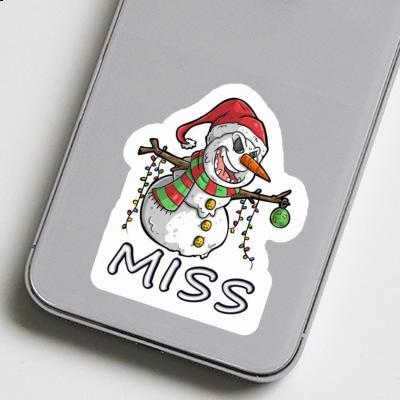 Autocollant Bonhomme de neige Miss Laptop Image