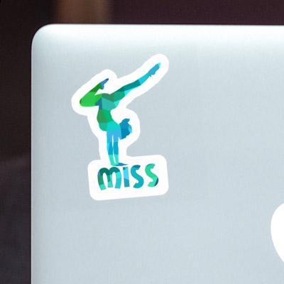 Miss Sticker Yoga Woman Laptop Image