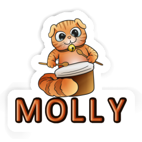 Sticker Trommler-Katze Molly Image
