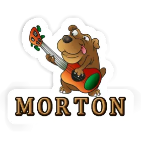 Guitar Dog Sticker Morton Image