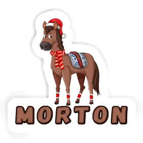 Morton Sticker Christmas Horse Image