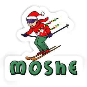 Moshe Sticker Weihnachtsskifahrer Image