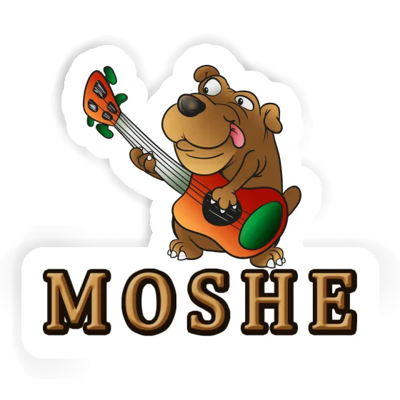 Sticker Gitarrenhund Moshe Laptop Image
