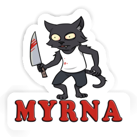 Myrna Aufkleber Psycho-Katze Image