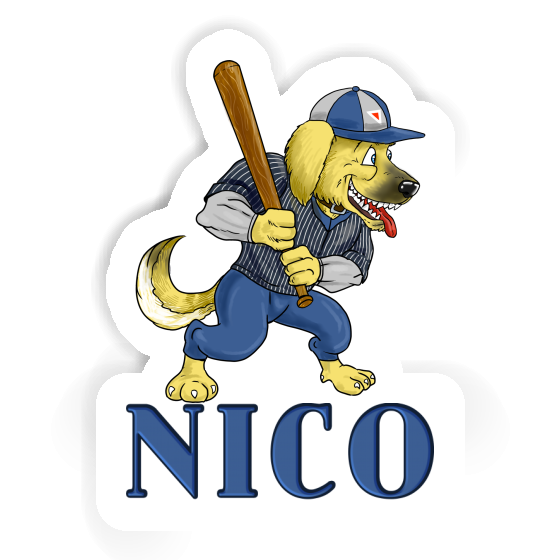 Sticker Nico Baseball Dog Notebook Image