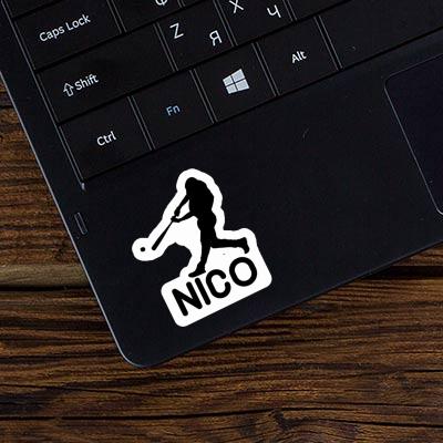 Sticker Baseball Player Nico Laptop Image