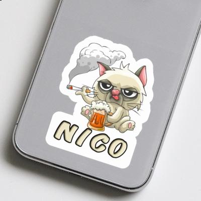 Chat fumeur Autocollant Nico Gift package Image