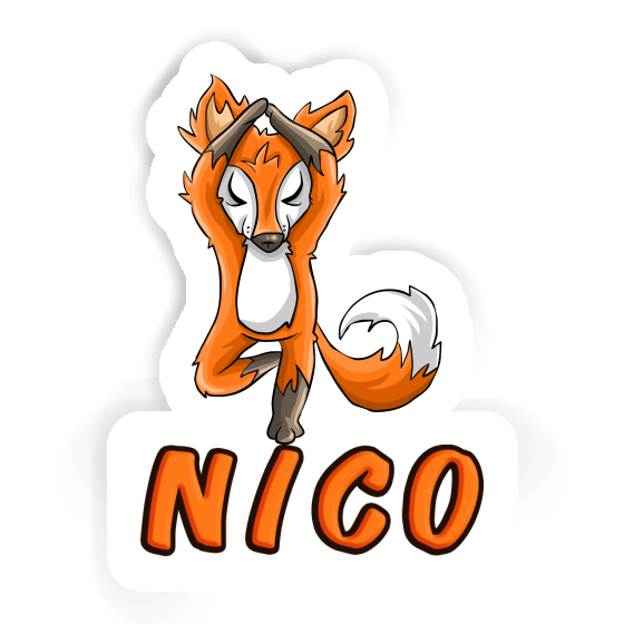 Nico Sticker Yoga Fox Notebook Image