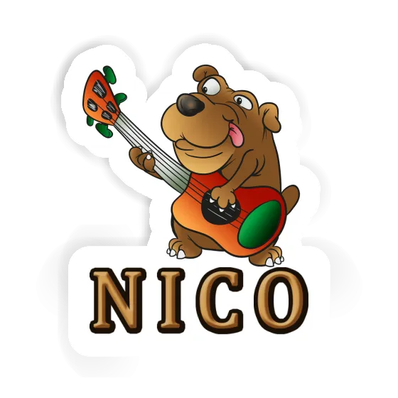 Nico Sticker Guitar Dog Laptop Image