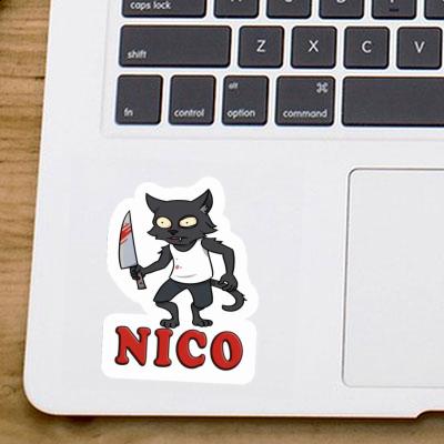 Nico Sticker Psycho Cat Image