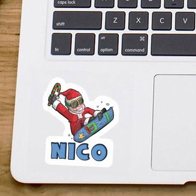 Nico Sticker Christmas Snowboarder Laptop Image