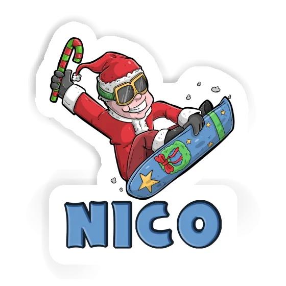 Nico Sticker Christmas Snowboarder Gift package Image