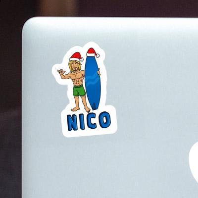 Sticker Christmas Surfer Nico Image